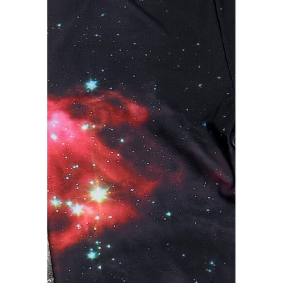 Galaxy Star Leggings Celestial Cosmos Purple Red‎ Sky Medium Stretch Ankle Pants - Picture 3 of 4